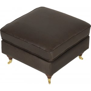 Fotskammel i vintage brunt kunstskinn - Howard Watford