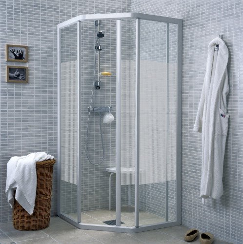 If� Solid SVP, femkantet dusjvegg