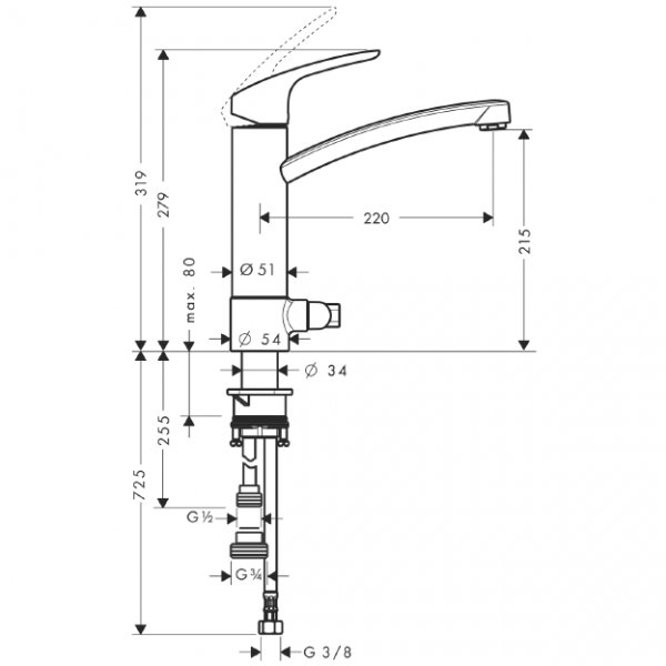 Hansgrohe Focus E� kj�kkenbatteri