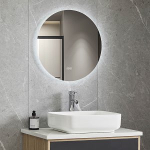 Rundt baderomsspeil 60 cm | LED-belysning og antidugg Rundt baderomsspeil 60 cm | LED-belysning og antidugg