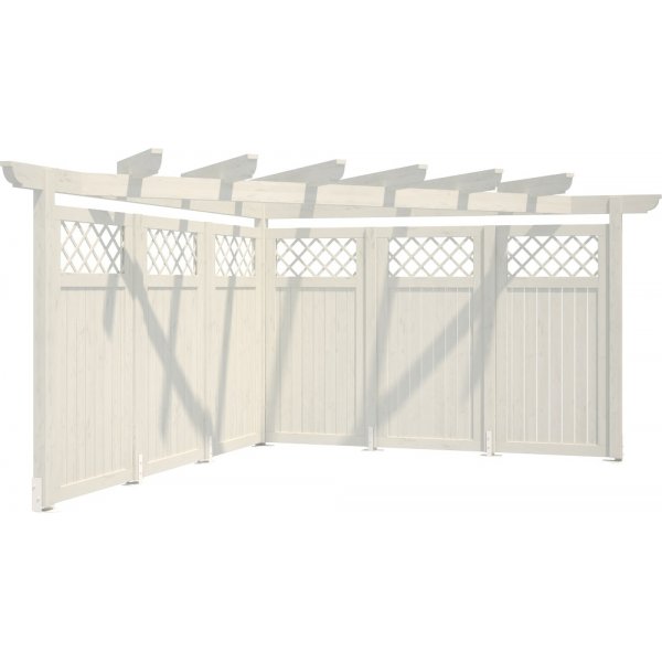 Modular Garden Hjrnepergola 4,2m med planker - Hvitlakkert