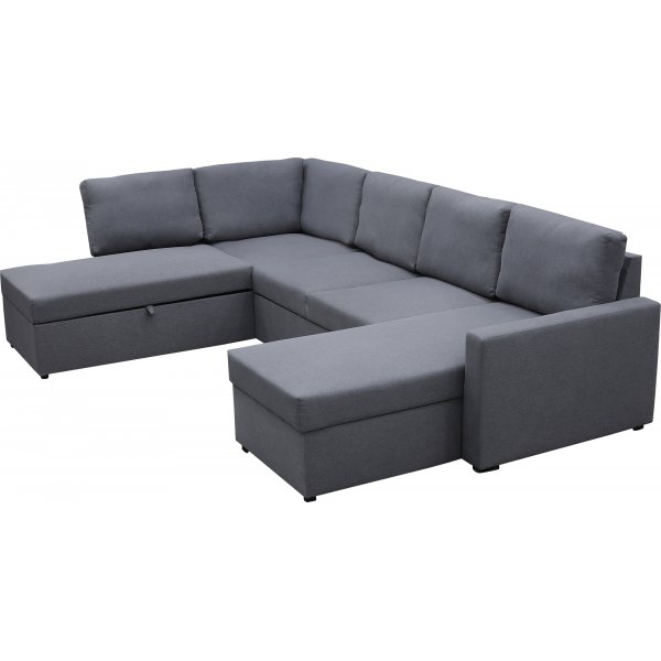 Sovesofa U-formet mørkegrå - Dream Sovesofa U-formet mørkegrå - Dream
