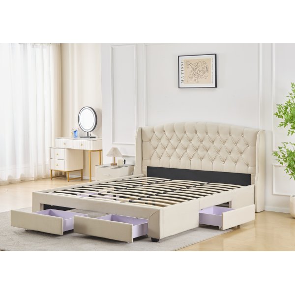 Sengeramme 180 x 200 cm - Beige