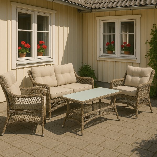 Loungegruppe - Sand | Naturfarget kunstig rotting