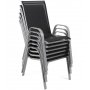 Spisegruppe Sevilla brod + 6 stoler - Slv/svart