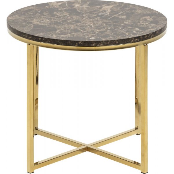 Alisma sidebord Ø50 cm - Brun marmor/gull Alisma sidebord Ø50 cm - Brun marmor/gull