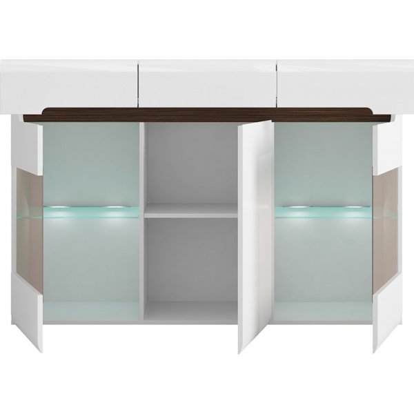Azteca Trio skjenk med LED-belysning - Hvit Azteca Trio skjenk med LED-belysning - Hvit
