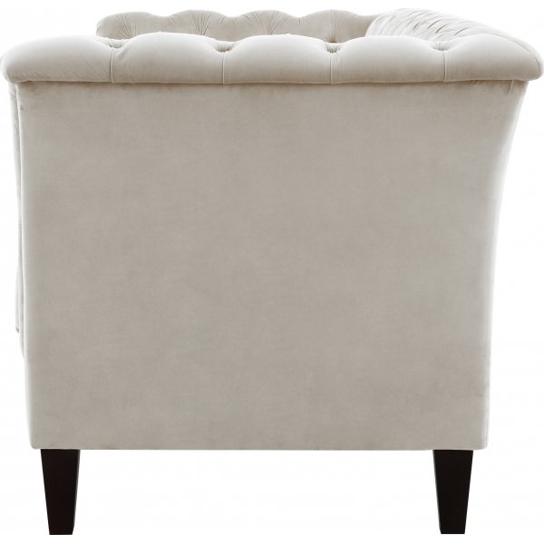 Lenestol i chesterfield beige fl�yel - Milton