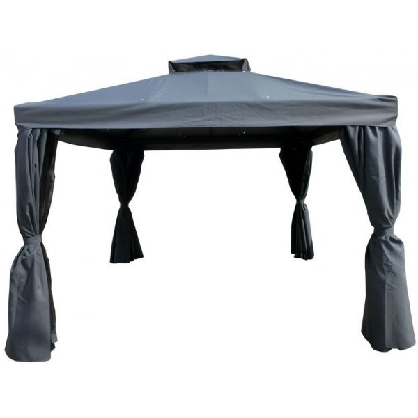 Paviljong 3x3 m aluminium med tak og myggnett - Hagepaviljong Paviljong 3x3 m aluminium med tak og myggnett - Hagepaviljong