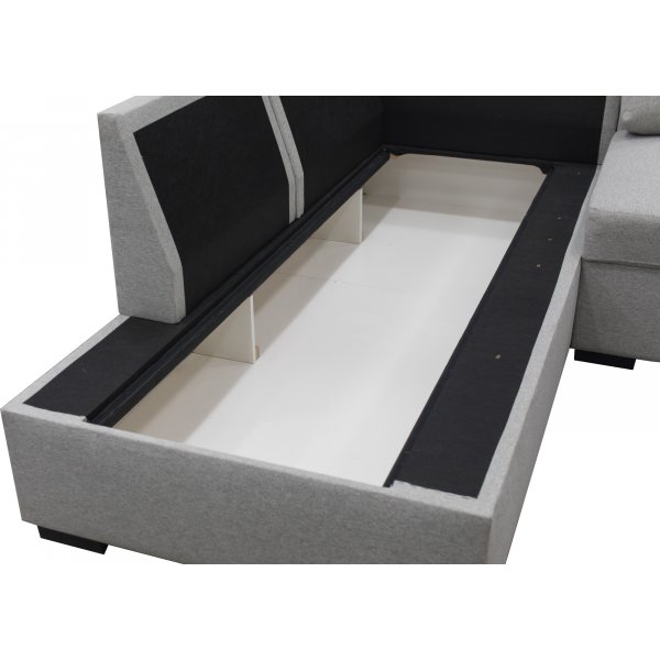 U-sofa Solna med oppbevaring - 309 cm - lys grå U-sofa Solna med oppbevaring - 309 cm - lys grå