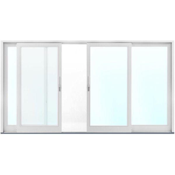 4-delt fasadeparti i tre med skyvedører - 3-lags glass + Drivreim 4-delt fasadeparti i tre med skyvedører - 3-lags glass + Drivreim