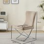 Stol med kromben - beige fl�yel - Luksus