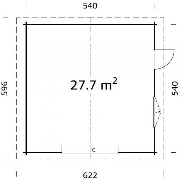 Garasje Roger med takport - 27,7 m