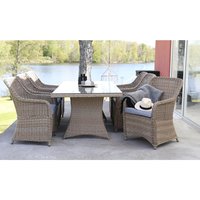 Spisegruppe Sienna: Sienna bord inkludert 6 stk. Lotus lenestoler Spisegruppe Sienna: Sienna bord inkludert 6 stk. Lotus lenestoler