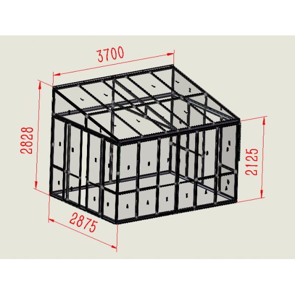 Vinterhage med aluminiumsramme og skyvedører - 10,1 m² Vinterhage med aluminiumsramme og skyvedører - 10,1 m²