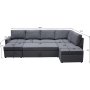 U-formet sovesofa Dream med oppbevaring - 299 cm - m�rkegr�