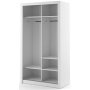 Garderobe med skyved�rer hvit 120x215 cm - Mervyn