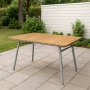 Mllan bord 120x80cm - Teak / Galvanisert stl