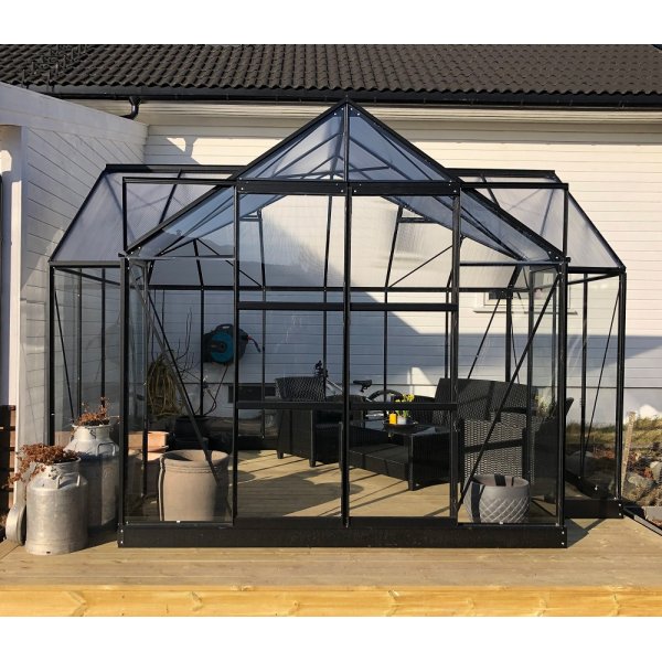Drivhus Triton med herdet glass - 10,2 m² + Drivhusrengjøring Drivhus Triton med herdet glass - 10,2 m² + Drivhusrengjøring