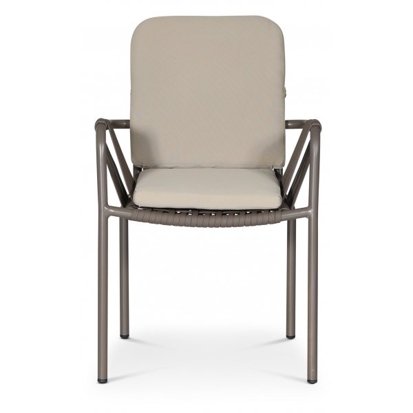 Lincoln stabelbar utestol - Gr med beige pute + Tekstilimpregnering for utembler