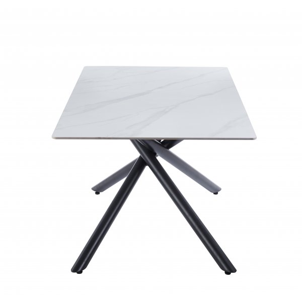Jupiter spisebord - 180x90 cm - Hvit marmorplate i keramikk
