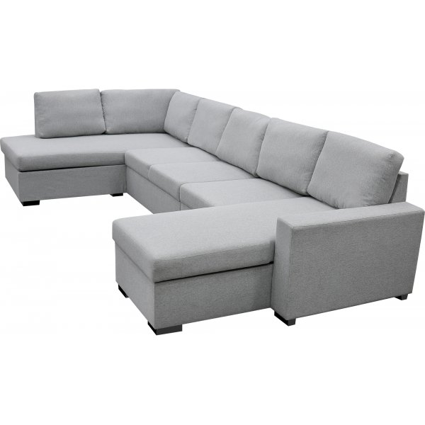 U-formet sofa med oppbevaring 367 cm grå U-formet sofa med oppbevaring 367 cm grå