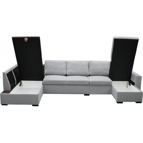 U-sofa Solna XL med oppbevaring - 367 cm - lys grå U-sofa Solna XL med oppbevaring - 367 cm - lys grå