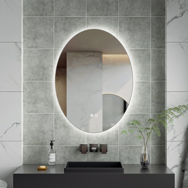 Speil - Arezzo | Ovalt | LED-belysning, dimbar og antidugg