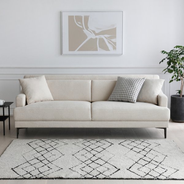 Sofa 3-seter beige moderne - Hanna Sofa 3-seter beige moderne - Hanna