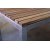 Matgruppe Alva: Spisebord i teak / galvanisert stål med 6 Mercury lenestoler i brun kunstrotting
