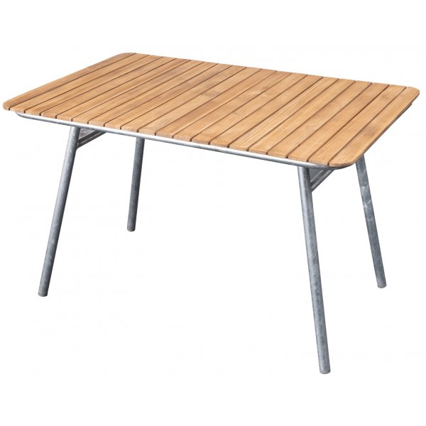 Mllan bord 120x80cm - Teak / Galvanisert stl