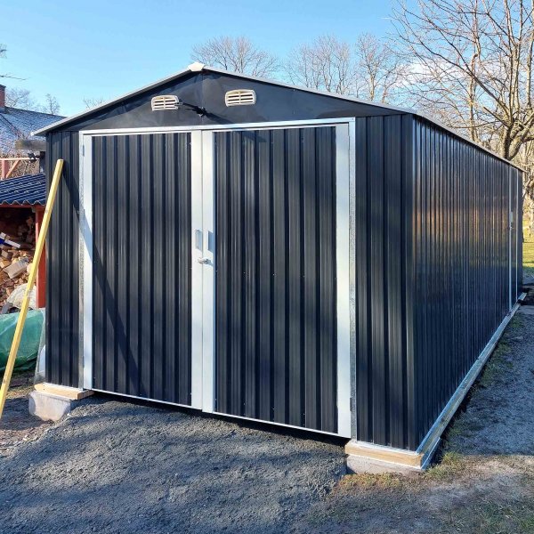 Garasje i metallplate 18 m | Dobbeldr | Komplett sett