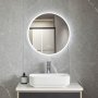 Rundt baderomsspeil 60 cm med LED-belysning, dimmer, antidugg og ber�ringskontroll