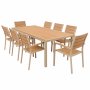 Utendrs spisegruppe - Las Vegas | Beige og aluminium | 8 lenestoler