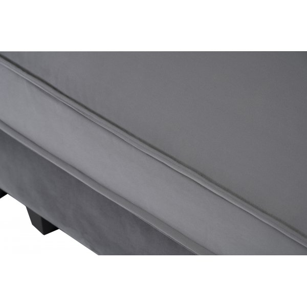 Sofa 250 cm bred mørkegrå fløyel 114 cm dyp Sofa 250 cm bred mørkegrå fløyel 114 cm dyp