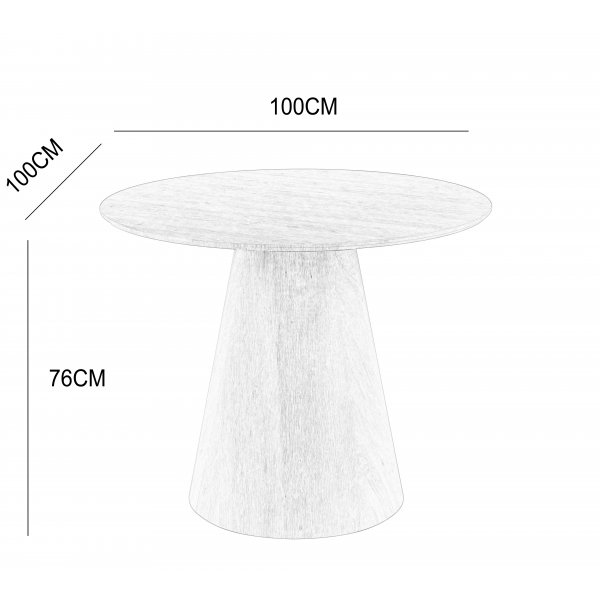 Moi rundt spisebord �100 cm - Valn�tt