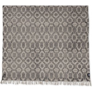 Steinvasket bomullsteppe Manchester svart - 135x190 cm