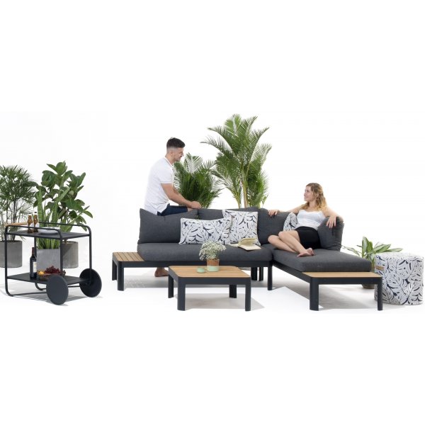 Livsstil Hageportaler - Serveringsvogn svart / Teak