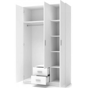 Abdel 3 hvit garderobe med interi�r