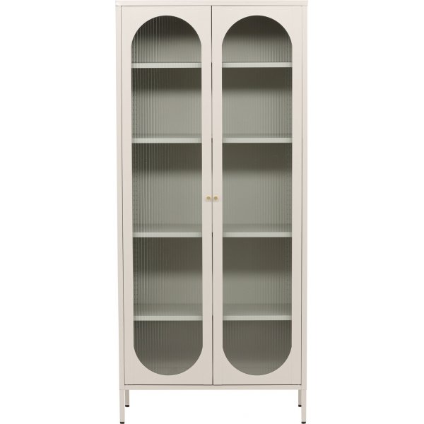 Vitrineskap Glass/St�l Beige 180x80x35 cm - Lima