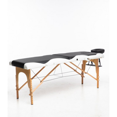 Massasjebord med treben - 2 soner - Svart/Hvit