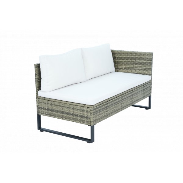 Hjørnesofasett grå kunstrottingsofa med bord og puteboks + Flekkfjerner for møbler Hjørnesofasett grå kunstrottingsofa med bord og puteboks + Flekkfjerner for møbler