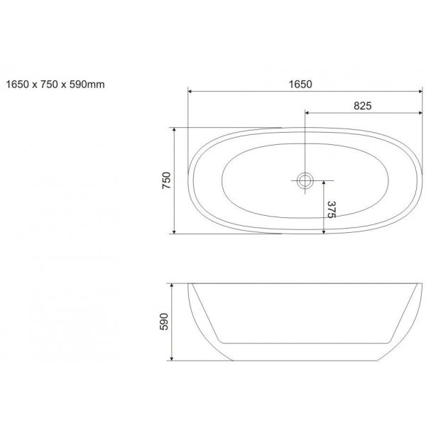 Badekar Rawa - 165 cm