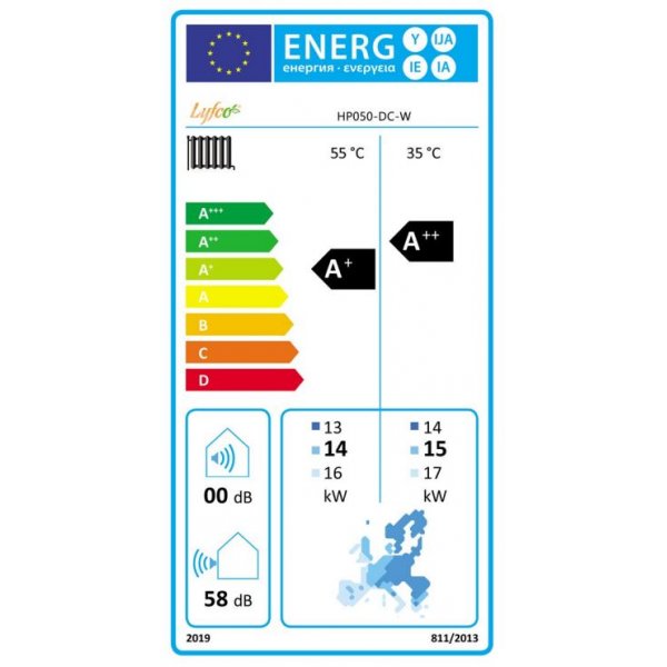 Lyfco HP050-DC-W luft/vann varmepumpe med inverterfunksjon - 24kW Lyfco HP050-DC-W luft/vann varmepumpe med inverterfunksjon - 24kW