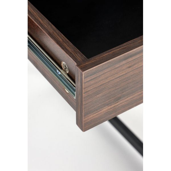 Skrivebord med skuffer valn�tt 123 cm bredt