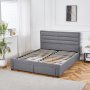 Sengeramme med oppbevaring inkludert hodegavl 160 x 200 cm gr�