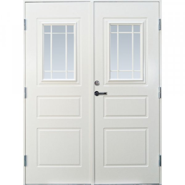 Dobbel ytterdr Sofia med klarglass + Hndtakspakke