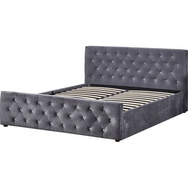 Sengeramme i gr� fl�yel 180 x 200 cm - Dubai