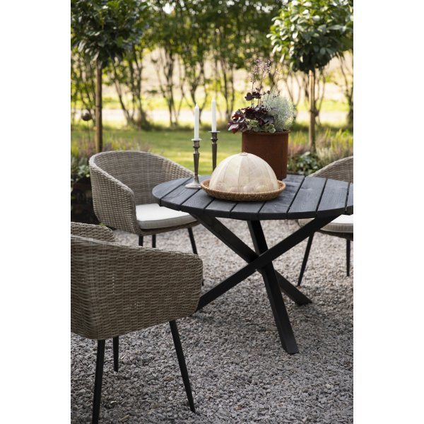 Scottsdale rundt utebord Ø112 cm - Svartbeiset furu Scottsdale rundt utebord Ø112 cm - Svartbeiset furu